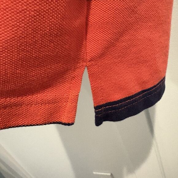 Polo X Franky Max Shirt Men XL Orange Blue Striped Big Pony Prep Mesh Academia - Picture 7 of 13